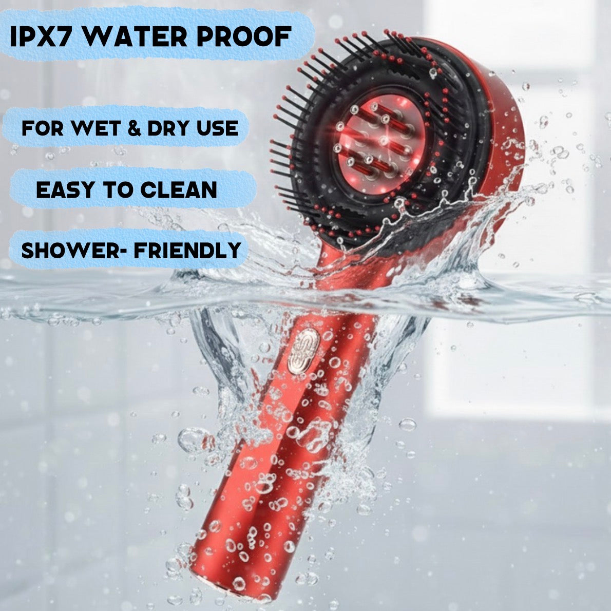 3‑in‑1 Red Light Hair & Scalp Massager for Stronger Hair