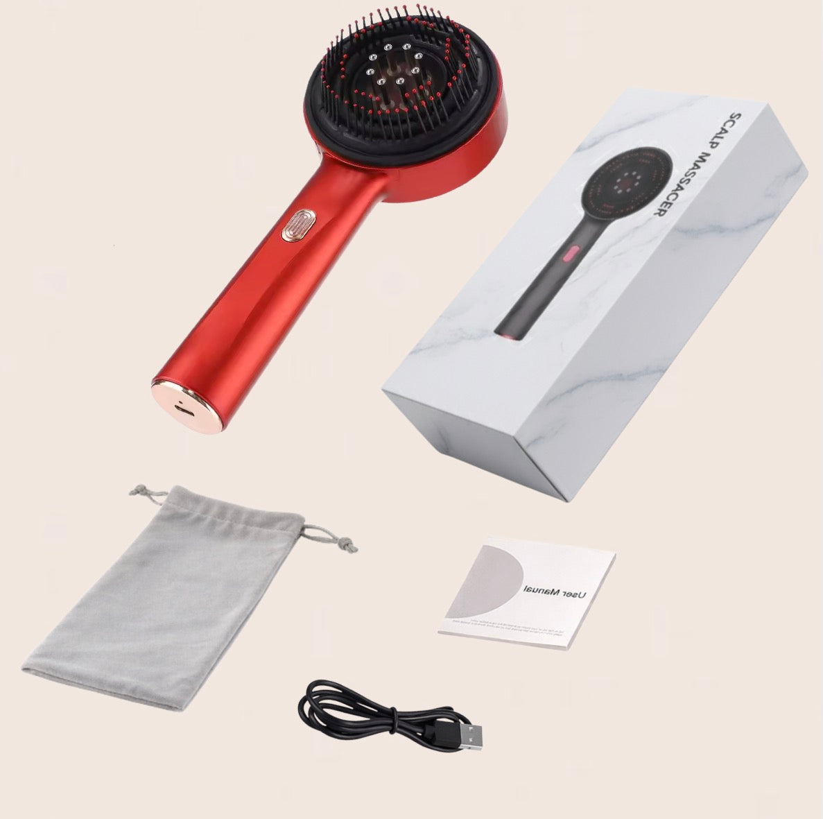 3‑in‑1 Red Light Hair & Scalp Massager for Stronger Hair