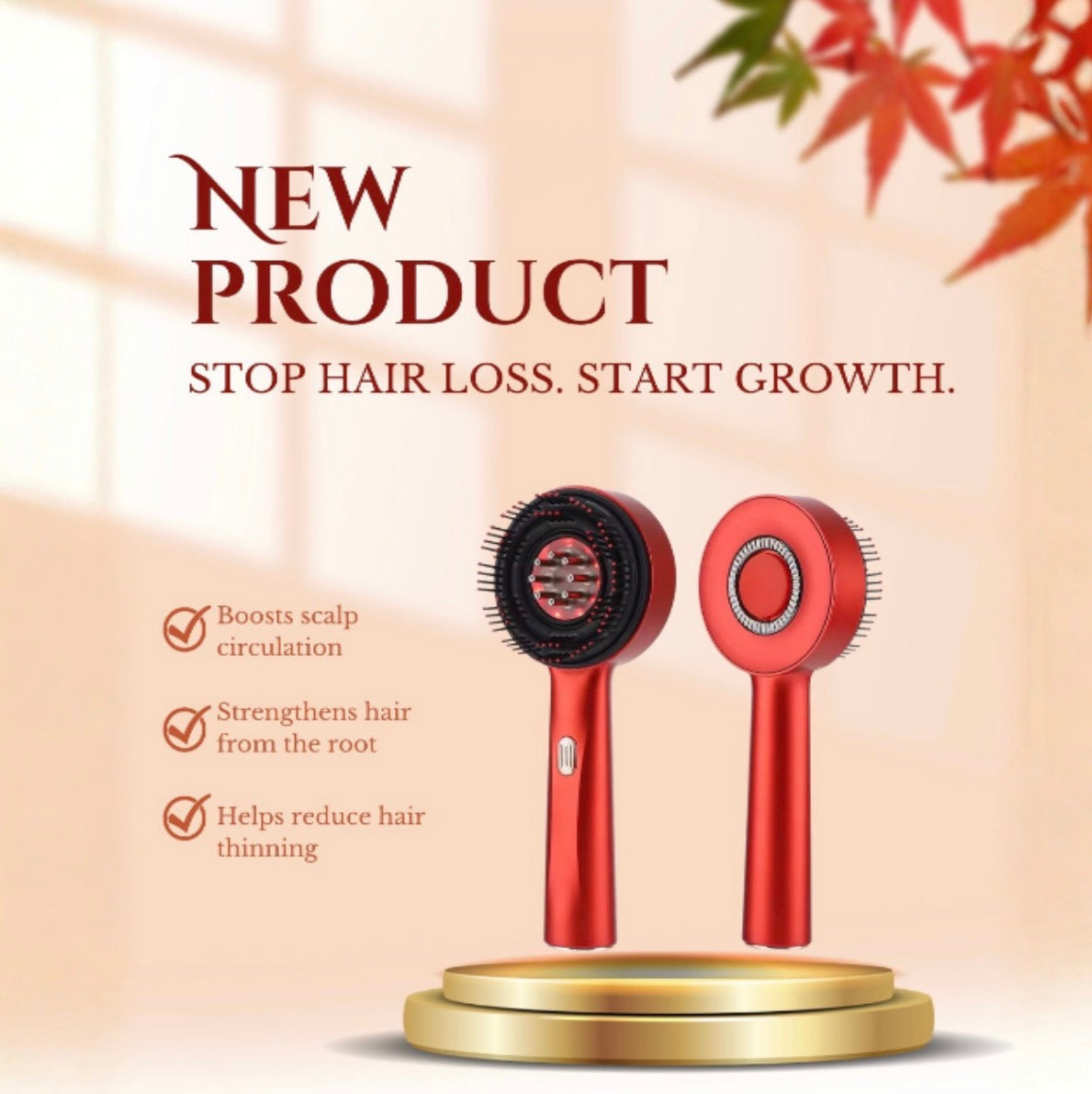 3‑in‑1 Red Light Hair & Scalp Massager for Stronger Hair
