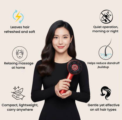 3‑in‑1 Red Light Hair & Scalp Massager for Stronger Hair